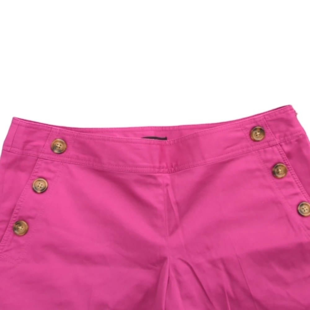 ANN Taylor Signature Pink High Waisted Sailor Shorts Sz 4 Double Button Summer - Picture 2 of 9
